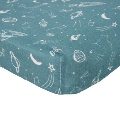 Red Rovr Organic Cotton Muslin Changing Pad Cover - Star Gaze: Shapes Pattern, 16x32 Inches, 0.4 lbs