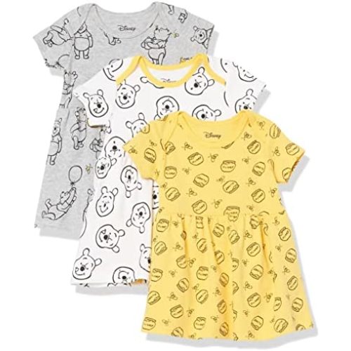 Amazon Essentials Disney | Marvel | Star Wars | Princess Babies, Toddlers, and Girls' Dresses, Pack of 3