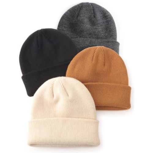 DRESHOW BQUBO 3 Pack Baby Beanies Toddler Kids Winter Hats Soft Knit Hat for Baby Boys Girls Warm Cap Beanies