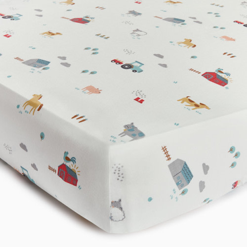Soundly Percale Organic Crib Sheet - Farm