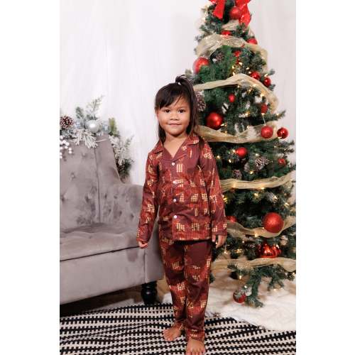 Keiki Pajama Set | Palaka Fern Burgundy