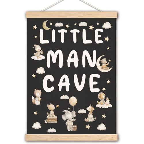 pouep Little Man Cave Boys Wall Art Poster 12x16 Inches