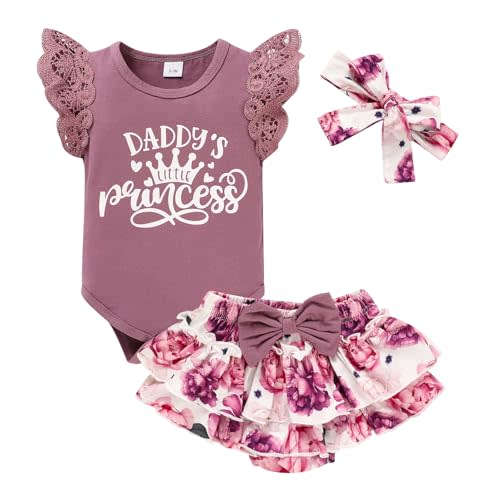 ZOELNIC Newborn Baby Girl Clothes Infant Ruffles Romper Shorts Set Floral Summer Outfits Cute Baby Clothes Girl