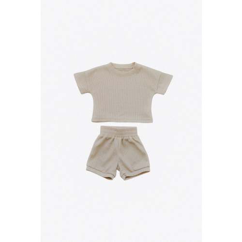 beige bliss waffle set