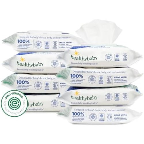 HealthyBaby Wet Wipes Baby Wipes - Fragrance Free, 8 Packs (512 Count)