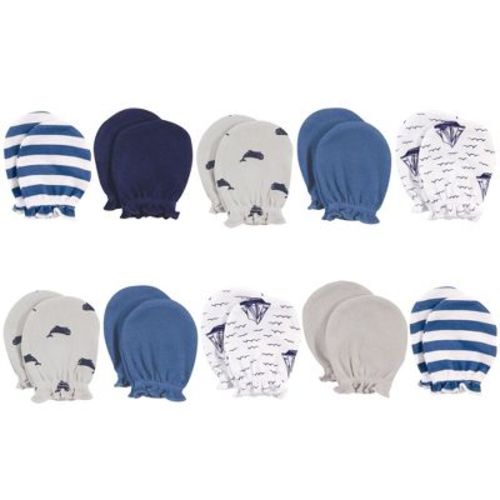 Hudson Baby Infant Boys Cotton Scratch Mittens, Sail The Sea, 0-6 Months