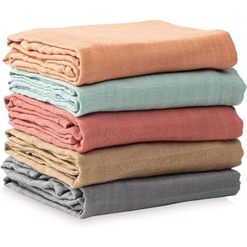 Amazon.com: HBselect Muslin Swaddle Blankets, Baby Swaddle Wrap for Baby Boys and Girls, 5-Pack Breathable and Skin-Friendly Baby Receiving Blankets, Baby Essentials, Registry & Gift, 47 x 47 inches : Baby