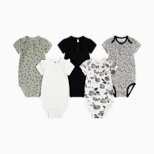 Huggies Elevated Bodysuit (5 Pack) - Snow White/Black, 0-3 M