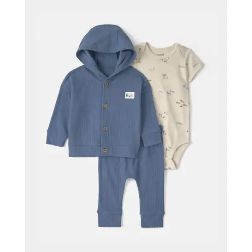 Baby Boy 3-Piece Safari Layering Set - Blue/Cream | Carter's