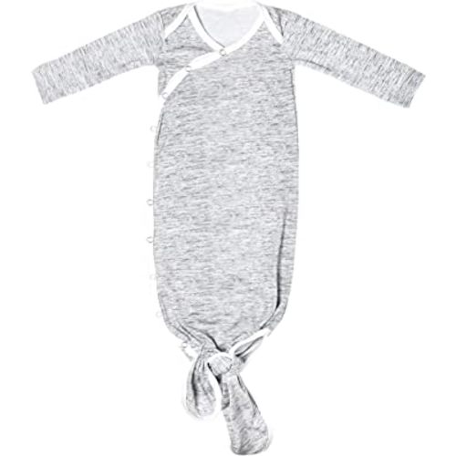 Copper Pearl Baby Gown - Knotted Newborn Sleepers for Baby Boy and Girl, Soft Stretchy Long Sleeve Infant Gowns with Bottom Tie and Hand Mittens, Perfect Hospital Coming Home Outfit (Asher)