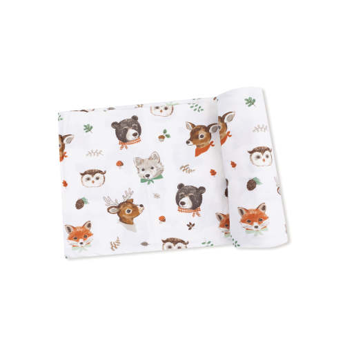 Stretch Swaddle, Woodland Animal Faces