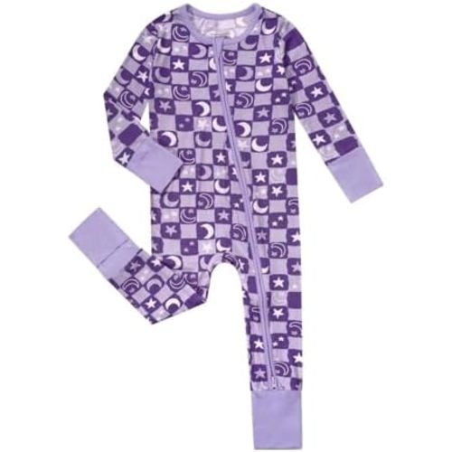 Teach Leanbh Unisex Baby Bamboo Viscose Pajamas with Mittens and Feet Cuffs 2 Way Zipper Long Sleeve Romper Sleep and Play