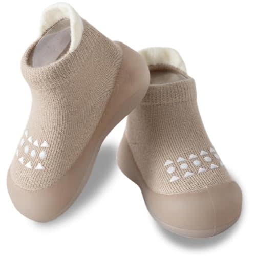 Hstyle Baby Sock Shoes Toddler Non-Slip Slippers Infant Walking Shoes Soft Rubber Sole Sneakers for Baby Boys Girls