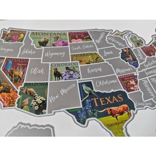 USA Scratch Off Map: United States Tracker Poster, Places Travel Bucket List, Educational Map
