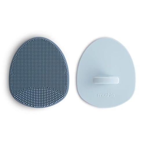 mushie Baby Bath Cradle Cap Brush (Tradewinds/Periwinkle)