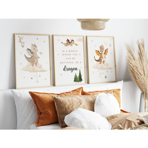 Set of 3 Baby dragon nursery prints,Dragon nursery decor,Mythical creatures,Baby dragons,Fantasy nursery,Boy nursery,Fairytale nursery