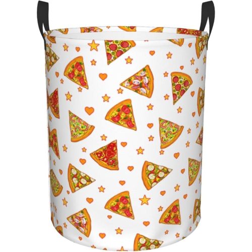 Pizza Laundry Hamper Gifts, Pizza Baby Basket, Fun Food Baby Laundry Hamper for Kids Boys Girls Adults, Collapsible Laundry Baskets for Nursery, Dirty Clothes Hamper With Handles Small