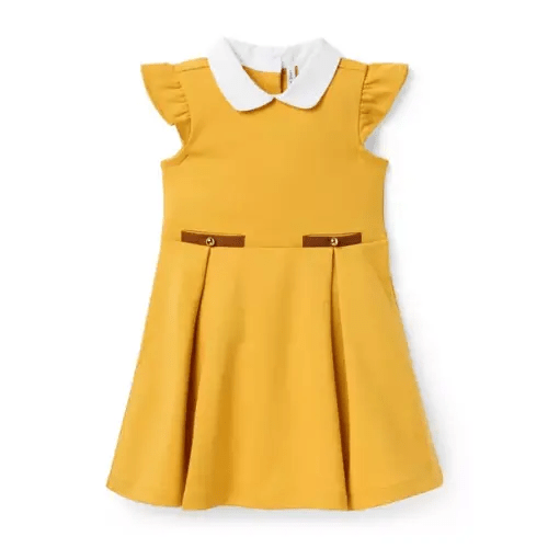 Girl Golden Yellow Flutter Sleeve Ponte Dress by Janie and Jack