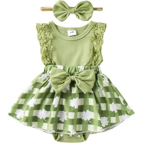 Baby Girl Clothes Newborn Romper Dress Infant Lace Ruffle Sleeveless Summer Outfits with Headband 0-12 Months