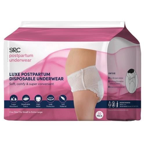 SRC Postpartum Disposable Underwear-10 Pack One Size