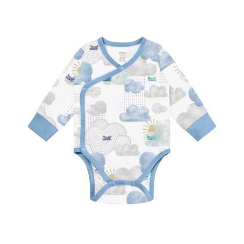 Long Sleeve Kimono Onesie | Bamboo Jersey | Nest Designs
