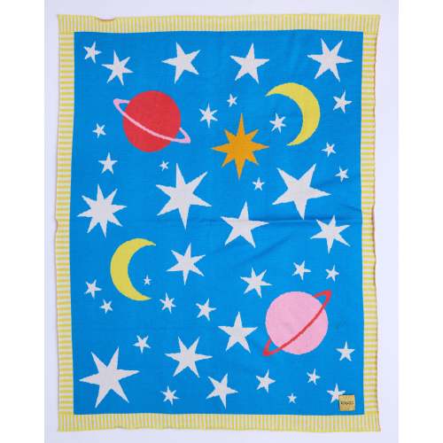 Stars And Moon Cotton Knitted Blanket