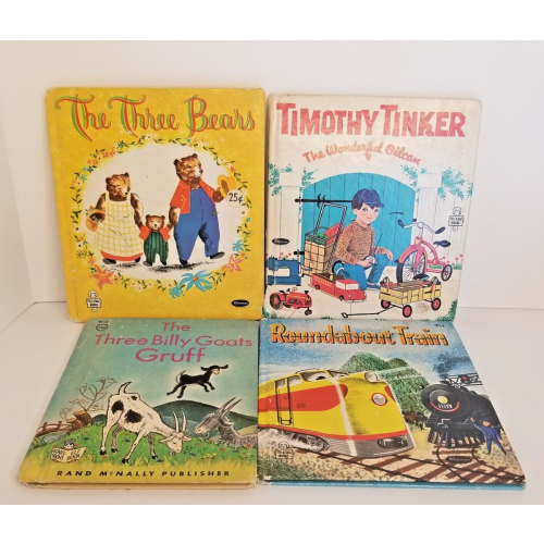 Lot of 4 Vintage Whitman & Rand McNally Small Hardcover Children's Books