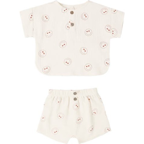 Organic Cotton Henley Top & Shorts Set, 0-3M