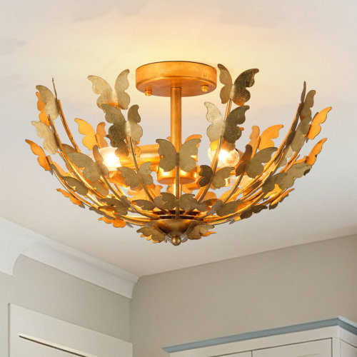 House of Hampton® 18" Modern Gold 4-Light Flush Mount Ceiling Light & Reviews | Wayfair