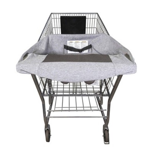 Boppy Compact Antibacterial Shopping Cart Cover - Gray Heathered: Stroller Accessory, Fits Most Carts, Polyester