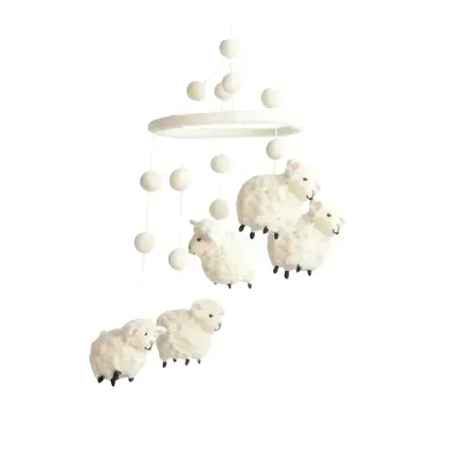 Wool Mobile - White Sheep by The Winding Road – Pacifier Kids Boutique