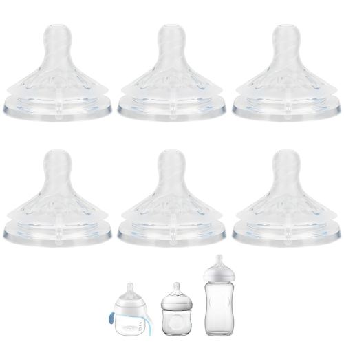 Silicone Nipple for Philips Avent Natural Baby Bottles and Natural Trainer Sippy Cup, Extra Fast Flow (Flow 5), 6m+, 6 Count