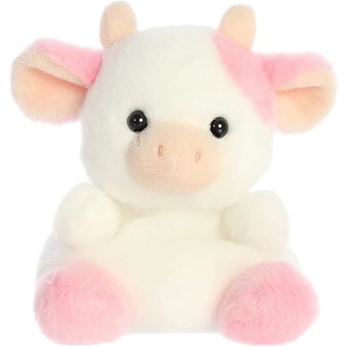 Aurora® Adorable Palm Pals™ Belle Strawberry Cow™ Stuffed Animal - Fun Collectible Plush for Kids and Adult Collectors - Perfect for Decorating Rooms and Birthday Gifts - Pink 6 Inches