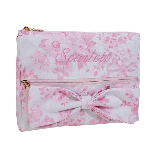 LoveShackFancy Pink Damask Floral Mackenzie Supplies Pouch