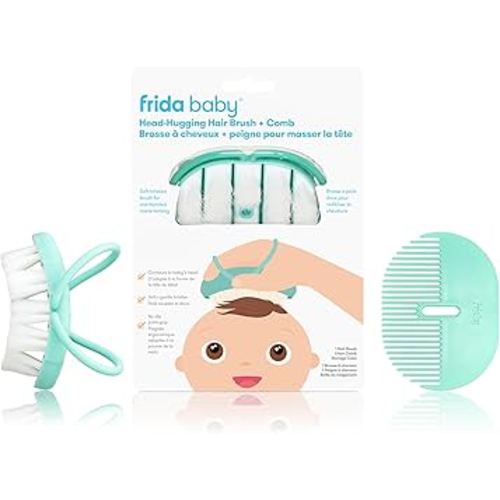 Frida Baby Infant Head-Hugging Baby Hairbrush and Comb Set Newborn and Up