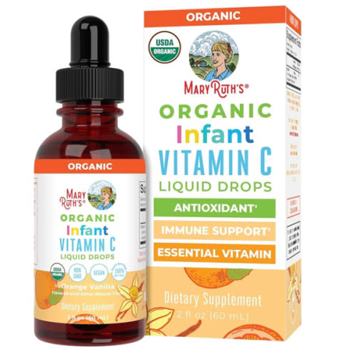 MaryRuth Organics Infant & Baby Vitamin C Supplement | USDA Organic Vitamin C Liquid Drops for Infants | Ages 6-12 Months | Immune Support | Overall Health | Vegan | Non-GMO | Gluten Free | 2 Fl Oz