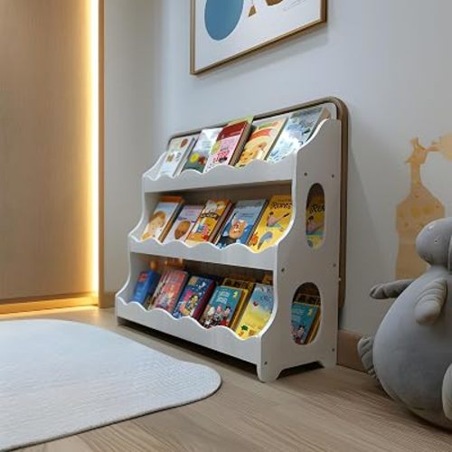 Wood Kids Bookshelf,SnowfallWhite