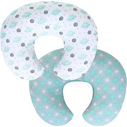 Biloban Nursing Pillow Cover 2 Pack for Breastfeeding Pillow, Ultra Soft and Cozy Nursing Slipcovers, Snug Fits Boppy Pillow, Perfect Choice for Mom