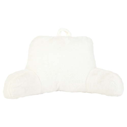Mainstays Faux Fur Plush Bedrest Pillow, Specialty Size, Ivory White