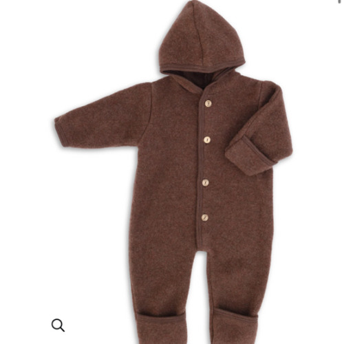 Hooded wool fleece overall