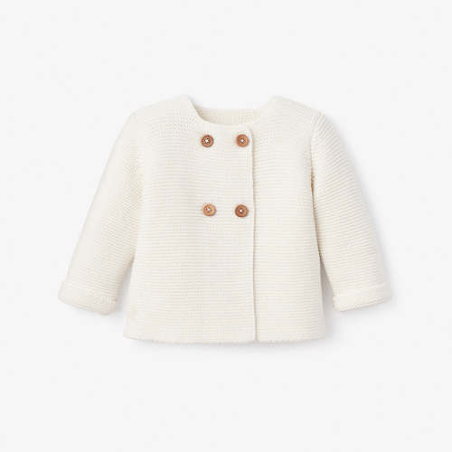 Whisper White Sofia + Finn Knit Baby Cardigan WHITE / 6-9M