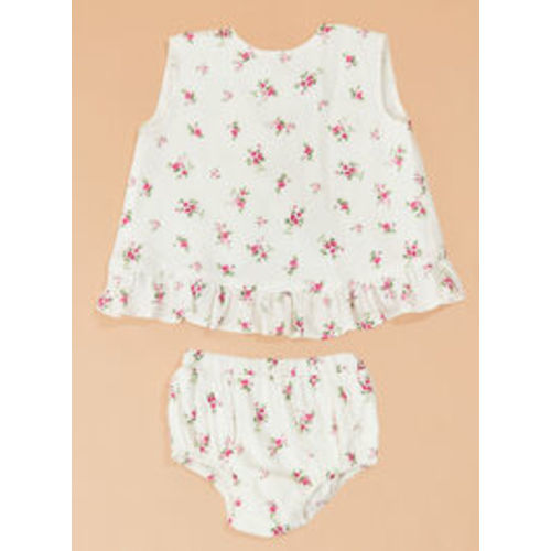 Levana Blossom Top and Bloomer Set in Ivory & Pink | Tullabee