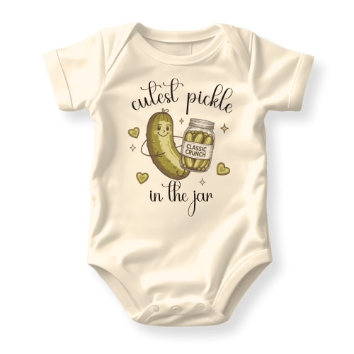 Cutest Pickle In The Jar Baby Bodysuit, Newborn Outfit, Baby Clothes, Gift for Children 0-3m Natural