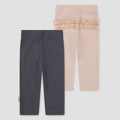 Huggies Baby Girls' 2pk Pants - Newborn: Organic Cotton, Lightweight Knit, Pull-On, Straight Leg