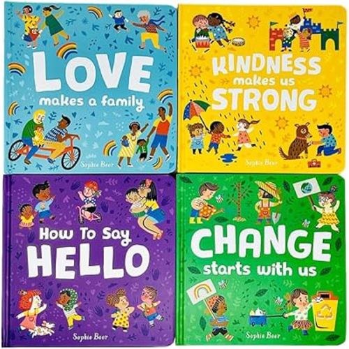 My First Behaviour and Manners Library 4 Books Collection Set by Sophie Beer (Change Starts With Us, Love Makes a Family, Kindness Makes Us Strong & How to say Hello)