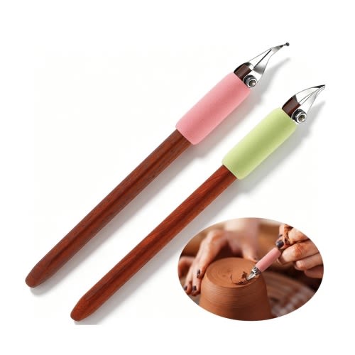 Leriton 2 Pack Clay Carving Tools Pottery Scrapers, Set 3, Multicolor