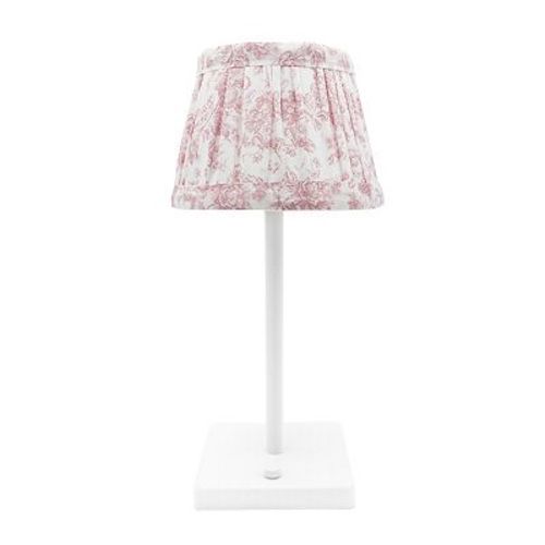 Pink Gingham Cordless Touch Lamp