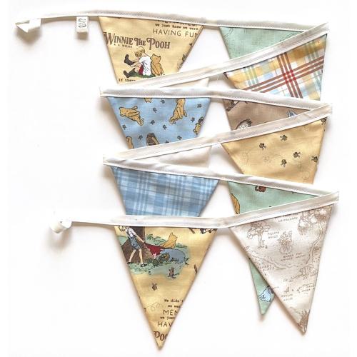 Winnie the Pooh Fabric Cotton Flag Banner, Bunting Banner