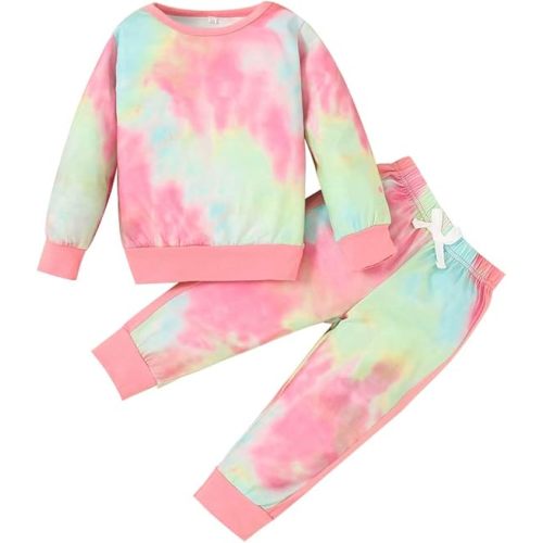 YALLET Toddler Girls Clothes Baby Girl Fall Outfits Long Sleeve Sweatshirt Pants Sets Winter Sweatsuit Clothing for Girl 1-6Y