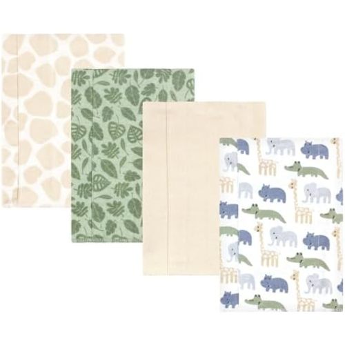 Hudson Baby Unisex Baby Cotton Flannel Burp Cloths, One Size